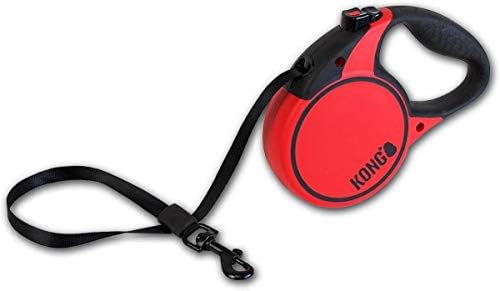 Alcott Kong Terrain Retractable Dog Leash, Medium, Red, 16' Long