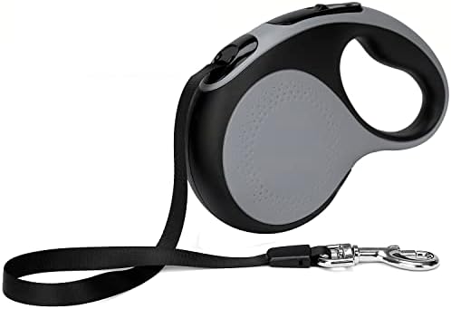 Heavy Duty Retractable Dog Leash,16 ft Dog Walking Leash for Small Medium Dogs up to 55 lbs, Tangle Free. (Medium, Grey)
