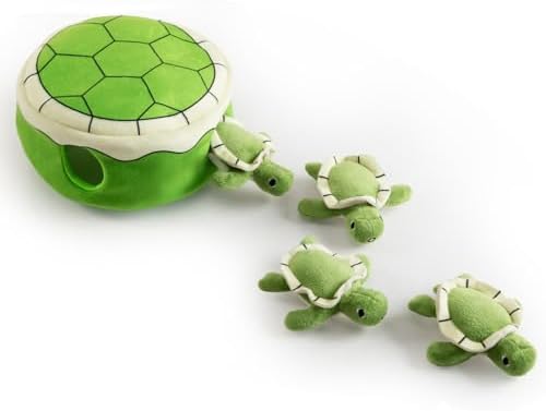 Hollypet Squeaky Hide and Seek Dog Toys for Small and Medium Dogs, Turtle