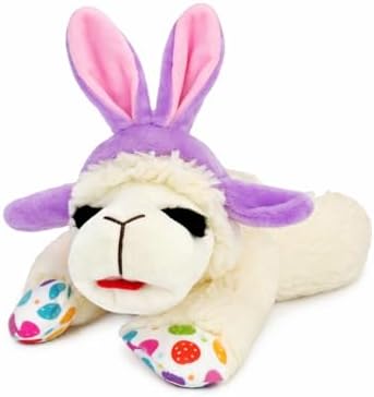 Multipet Lamb Chop Easter Dog Toy | Plush Dog Toy | Squeaker Dogs Toys |10" | Purple | Officially Licensed