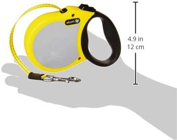 alcott Visibility Retractable Reflective Belt Leash, 16' Long, Small for Dogs Up to 45 lbs., Neon Yellow with Reflective Accents