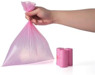 Dog Poop Bag Holder With 10 Rolls, 1 Pink Holder and 150 Count Bags for Dogs, Multi-functional Carabiner Clip (Pink, Scented)