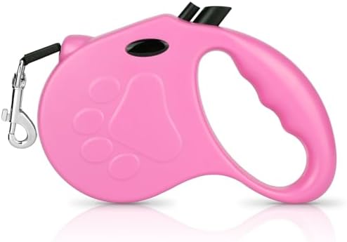 Retractable Dog Leash, 16ft Dog for Small Dogs up to 77lbs, Non-Slip Handle - Pink