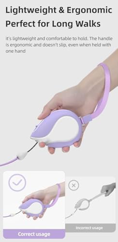 Mini Retractable Dog Leash 3M/10FT Automatic Lead 360° Tangle-Free Quick Brake Button Extendable Rope for Small Dogs Outdoor Travel Walking Hiking Pet Cat Traction