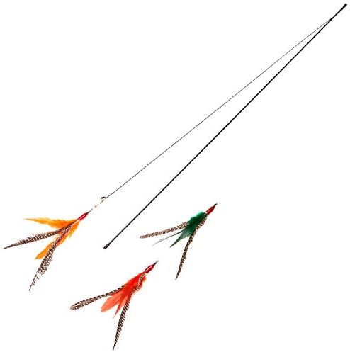 GoCat Da Bird Rod and Feather Cat Toy, Handmade in the USA (3 Birds)
