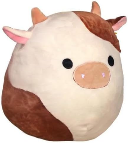 Squishmallow Official Kellytoy Collectible Plush Farm Squad Squishy Soft Animals (Ronnie Cow, 8 Inch)