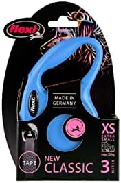 Flexi Roll-Leash New Classic XS Strap 3 M Blue for Dogs, Cats & Small Animalsup to Max. 12 kg