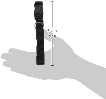 Zack & Zoey ⅝" Wide Nylon Dog Collar, Fits Necks 10" to 16", Jet Black