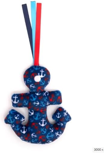 The Worthy Dog Anchors Away Plush Cat Toy – Soft Crinkle Catnip Toy with Organic Catnip for Interactive Play, Safe Non-Toxic Materials - Navy, One Size