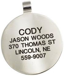 LuckyPet Flower Jewelry Pet ID Tag for Dogs and Cats, Easy to Read Personalized Engraving on Back Side, Large, Purple