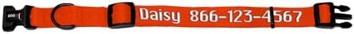 Dogline Orange Customizable Personalized Nylon Collar (W: 1" L: 16"-24")