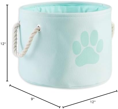 Bone Dry Pet Storage Collection Collapsible Bin, Small Round, Aqua