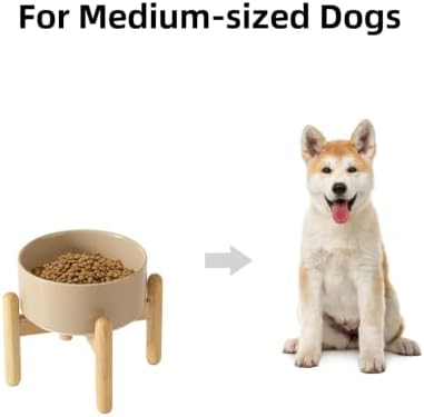 Havniva Ceramic Dog Bowls Elevated, Raised Dog Food Bowl for Puppies
