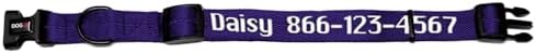 Dogline Purple Customizable Personalized Nylon Collar (W: 1" L: 16"-24")