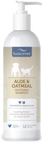 SolaceVet Aloe & Oatmeal Soothing Shampoo 12 oz – Veterinarian Recommended for Sensitive Skin in Dogs & Cats – Hypoallergenic, Soap-Free