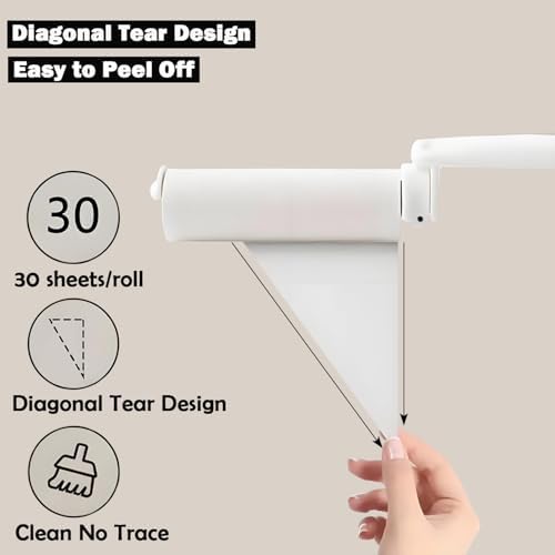 Mini Lint Roller Travel Size, Reusable Portable Lint Roller for Clothes, Travel Essentials with 150 Sheets Refillable, Sticky Small Pet Hair Remover for Purse Bag Car (Rose)
