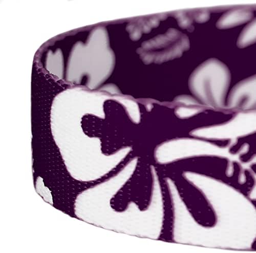 Country Brook Petz - Purple Hawaiian Everyday Dog Leash - Summer Breeze Collection Featuring Sunny Designs (6 Foot, 1/2 Inch Wide)