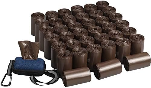 Morcte 40 Rolls, 1400 Strong Poop Bags, Brown Dog Waste Bags with Dispenser