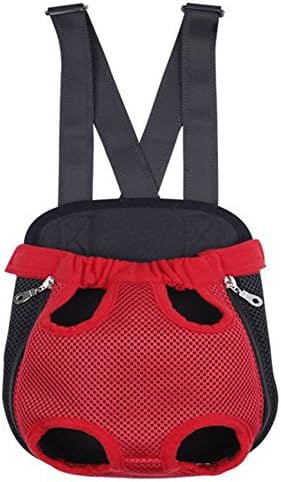 Front Cat Dog Backpack Travel Bag Sling Carrier Portable Outdoor Lightweight and Soft Comfortable Puppy Kitty Rabbit Double-Sided Pouch Shoulder Carry Tote Handbag Red L