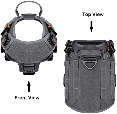 ICEFANG Tactical Dog Harness for Medium Dogs,Full Metal Buckles Dog Vest