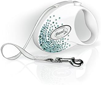 Flexi Glam Splash Ocean Tape Pearl White Small 3m Retractable Dog Leash/Lead for Dogs up to 12kgs/26lbs