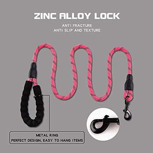 2 Pack 5FT Retractable Dog Leash, Pink and Black Heavy Duty Dog Leash for Small, Medium, Large Dogs with Comfortable Padded Handle, Retractable