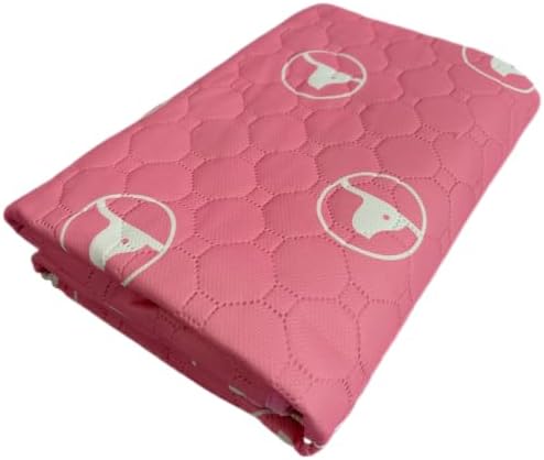 PJYuCien 36"x36" Reusable Playpen Training Pad for Puppies, Pink
