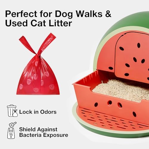 VETRESKA Dog Poop Bags with Handle 450 Count, Strawberry Scented Waste Bag