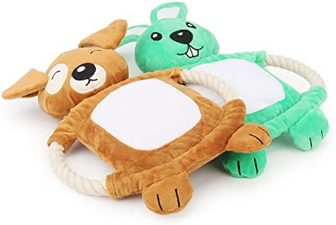 Squeaky Plush Dog Toy - Funny Stuffed Rabbit Chew Toy, Cute Pet Birthday Gift for Small, Medium and Large Dogs (Brown)