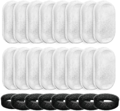 Official Tomxcute Cat Water Fountain Replacement Filters (16+8 Pack)
