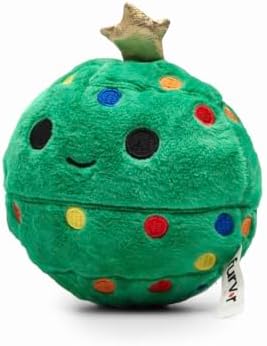 Flourish Pets 2 in 1 Large Christmas Tree Multi-Layer Chew Toy for Active Dogs | Non-Toxic BPA Free Double Stitched Soft Fabric and Long-Lasting Dog Plush Toys (5" Prancer) (Large Christmas Tree)