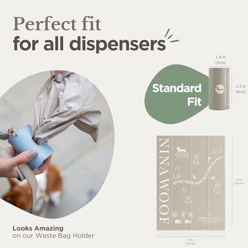 100% Certified Home Compostable and Biodegradable Dog Poop Bags - ASTM D6400 & EN 13432 Compliant Dog Waste Bags – 60 Bags – 4 x Rolls of Plant Based Compostable Poop Bag