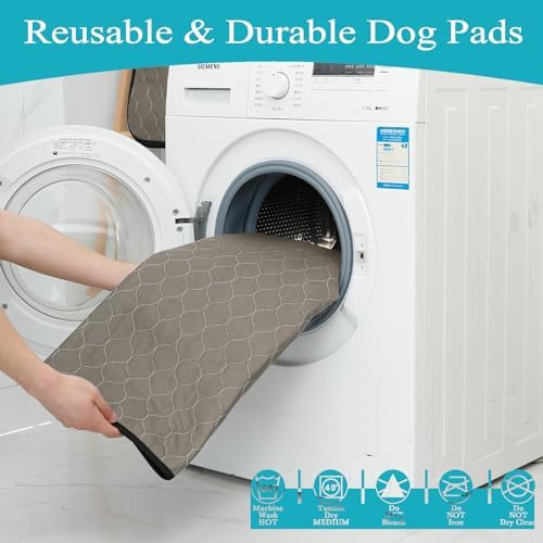 Bunlitent Washable Pee Pads for Dogs, 82" x 82", Brown, Reusable Puppy Pads