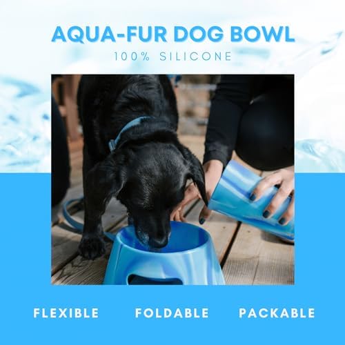 Silipint: Aqua-Fur Silicone Dog Bowl: Peppermint- 18oz Colapsible/Foldable, Lightweight, Feed & Water Dish, Pet Travel Pack of 1