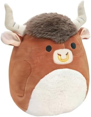 Squishmallow Official Kellytoy Collectible Plush Farm Squad Squishy Soft Animals Cows Pigs Chickens (Brown/White, Shep Bull, 11 Inch)