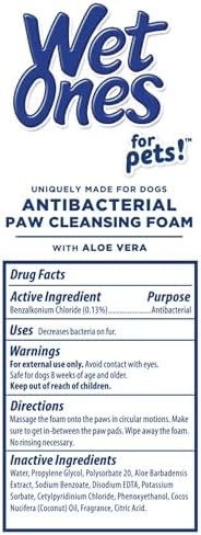 Wet Ones for Pets Foam Dog Paw Cleaner, Tropical Splash Scent, 5 Oz, 6-Pack