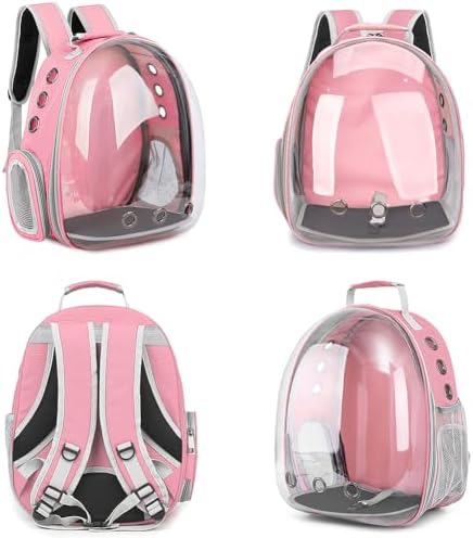 Pet Backpack Carrier,Bubble Backpack Cat Carrier,Pets and Small Dogs,Space Capsule Pet Carrier for Traveling, Walking, Hiking and Outdoor Activities (Pink)