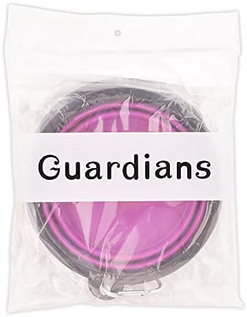 Large Collapsible Dog Bowls, 34oz Travel Water Food Bowls Portable Foldable Collapse Dishes with Carabiner Clip, 2 Pack (Purple+Red)