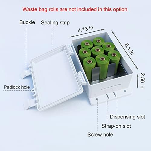 Dog Poop Bag Dispenser Wall Mounted Outside or Inside Pet Waste Bags Holder Waterproof Screw-on or Strap-on Doggy Pickup Rolls Storage Station for Home, Backyard, Porch, Patio(white,dispenser only)