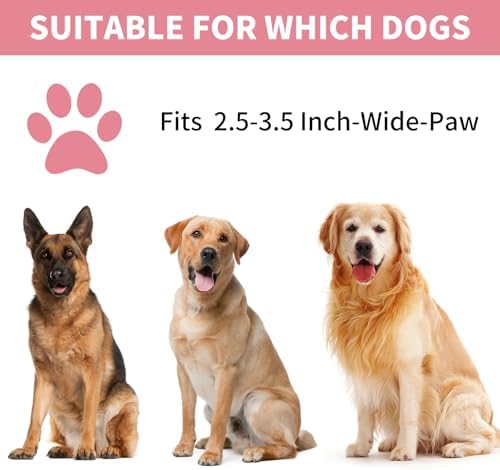 Professional 7 in 1 Dog Paw Cleaner for Dogs - Includes 1 Portable Paw Washer, 1 Bath Brush, 2 Dog Toothbrushes and 3 Absorbent Towels Note: Fits Paws 2.5 to 3.5 Inches Wide (Large, Light Pink)