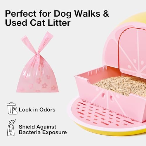 VETRESKA Dog Poop Bags with Handles 240 Count, Floral Scented Waste Bags