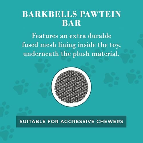 Haute Diggity Dog Barkbells Pawtein Bar Plush Dog Toy, Funny Parody Toys