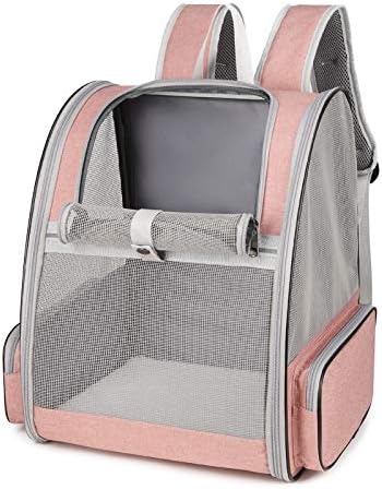 Ventilated Cats Dogs Rabbits Carrier Backpack for Small Pets and Puppies – Perfect for Outdoor Adventures and Vet Visits, Ultimate Comfort On-The-Go (Pink)
