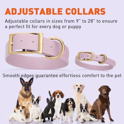 Viper Biothane Heavy Duty Waterproof Dog Collar Strong Coated Nylon Webbing w/Solid Brass Hardware Odor-Proof Easy to Clean High Performance Fits Small Medium or Large Dogs, Pastel Purple