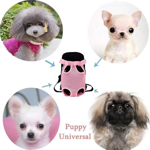 Pet Carrier Backpack, Adjustable Pet Front Cat Dog Carrier Backpack Travel Bag, Legs Out, Easy-Fit for Traveling Hiking Camping for Small Medium Big Dogs Cats Puppies (Pink, Medium)