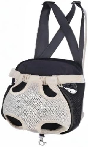 Front Cat Dog Backpack Travel Bag Sling Carrier Portable Outdoor Lightweight and Soft Comfortable Puppy Kitty Rabbit Double-Sided Pouch Shoulder Carry Tote Handbag Apricot M