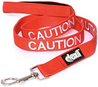Caution Red Color Coded 2 4 6 Foot Padded Dog Leash (Do Not Approach) Prevents Accidents by Warning Others of Your Dog in Advance (4 Foot Leash)