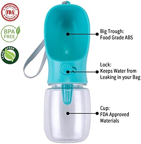 Pak Pooch Pack - Retractable Leash, Water Bottle, Paw Cleaner, Poop Bags - Small Dog Leash, Portable Dog Water Bottle