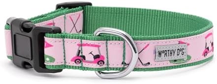 THE WORTHY DOG Summer Print, Adjustable Dog Collar, Small Dogs, Golf