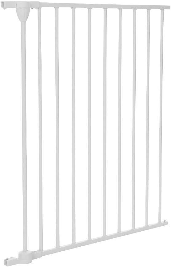COMOMY Gate Extension 30" Tall, Suitable for 80" /150“/ 198" Wide Iron Fence Door of COMOMY, Create a Spacious and Secure Environment for Your Pets, White(Cannot be Used Alone)